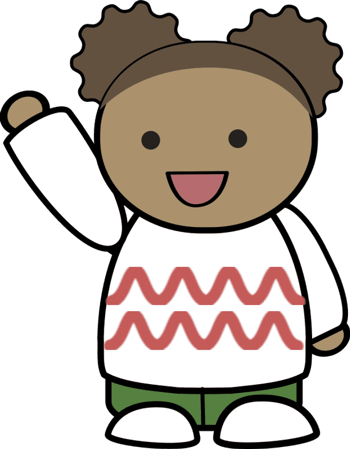 Cartoon Child Waving Hello