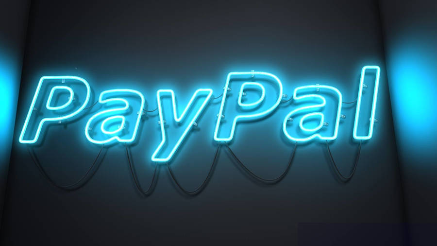 Neon blue light PayPal logo wallpaper