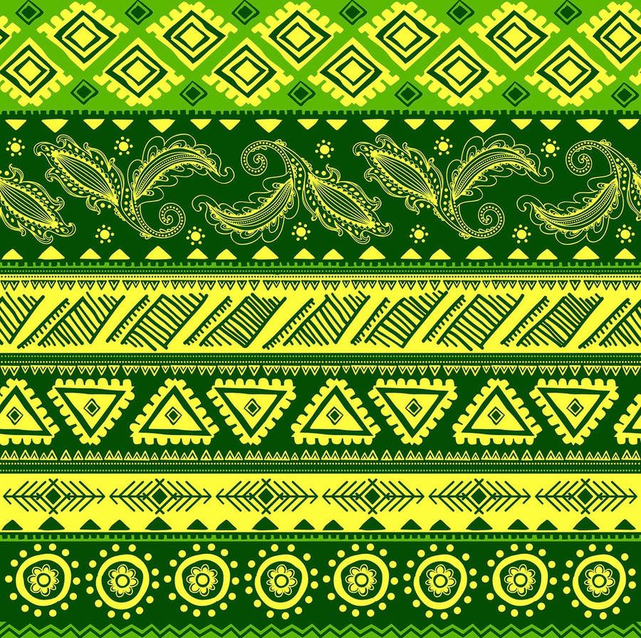 Neon green tribal pattern wallpaper 