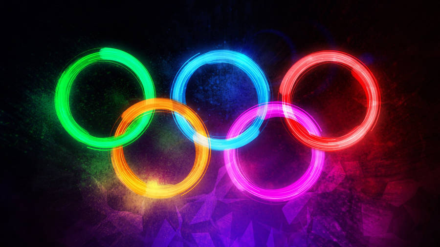 Neon Olympics rings wallpaper