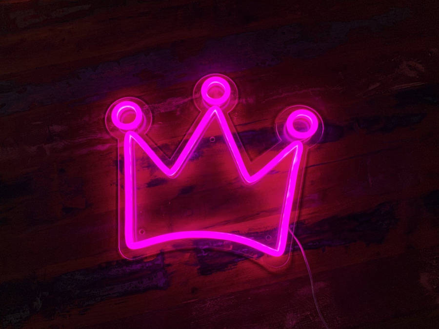 Download Neon Pink Aesthetic Crown Wallpaper Wallpapers Com