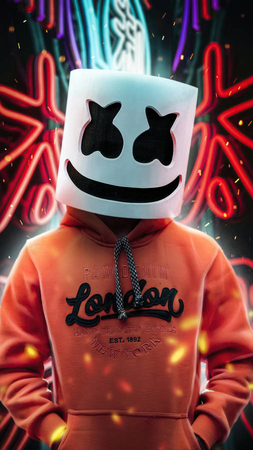 Download Neon Signs Background Marshmello Hd Iphone Wallpaper ...