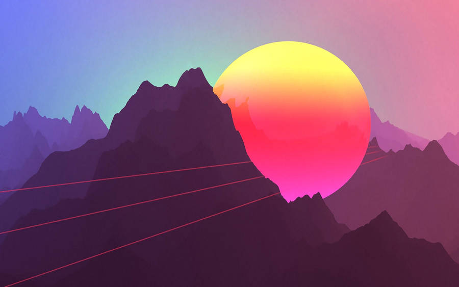 Download Neon Sunset Mountains 13 Retina Macbook Pro - HD Wallpaper ...