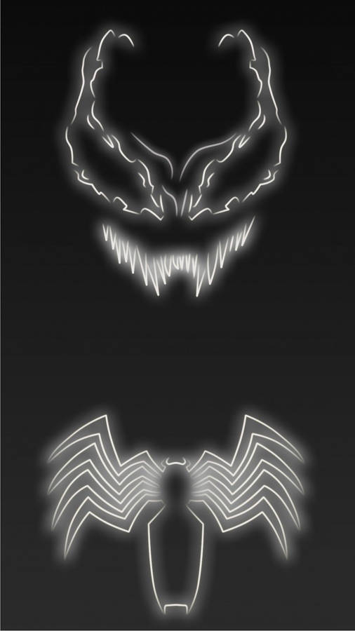 Neon White Venom Logos wallpaper