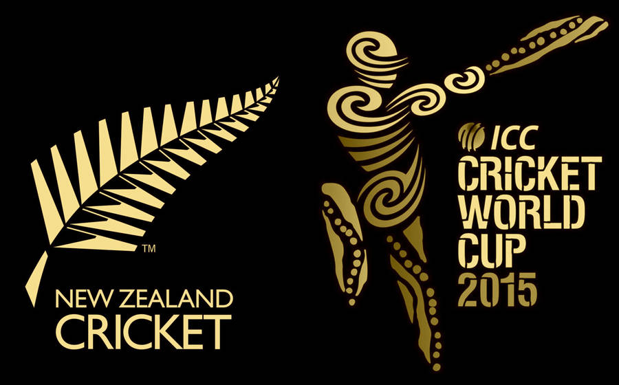 Download New Zealand Cricket Logo In Gold Wallpaper | Wallpapers.com