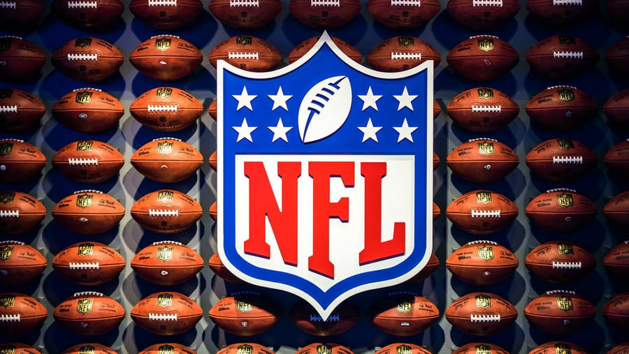 Download Nfl Logo With Footballs Wallpaper | Wallpapers.com