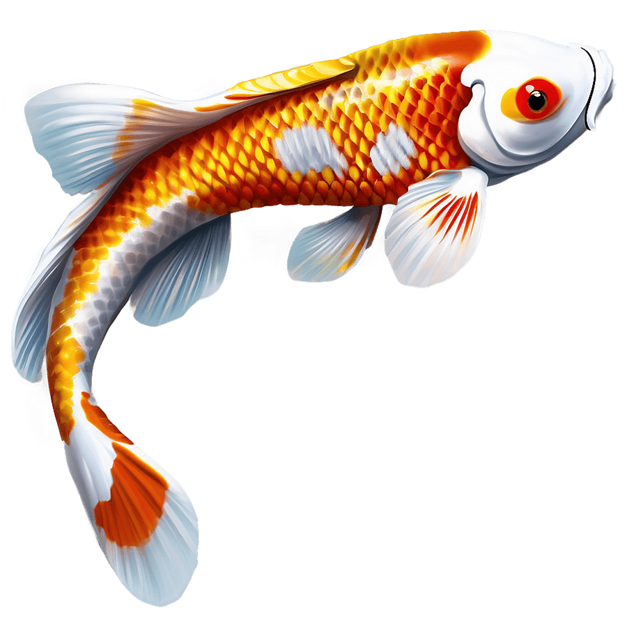 Realistic Koi Fish Drawing PNG 05242024