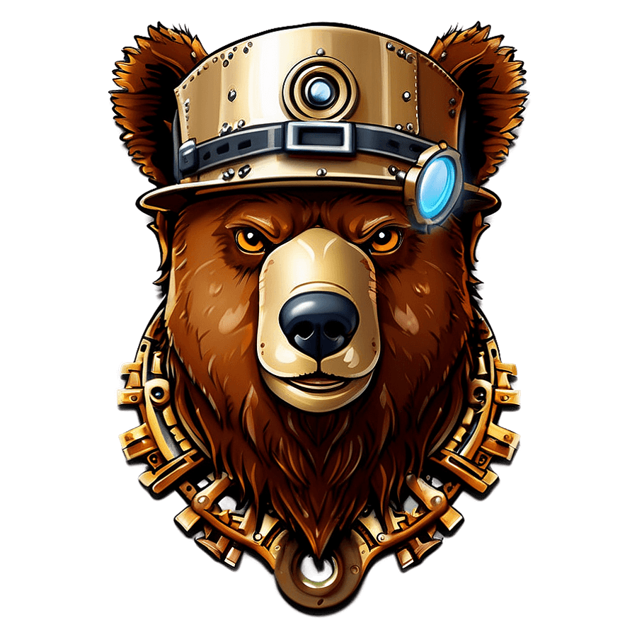 Bear Head Steampunk PNG 40