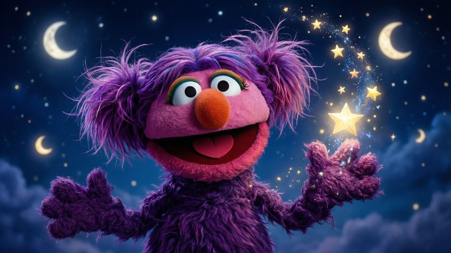 Abby casting a spell under the stars.