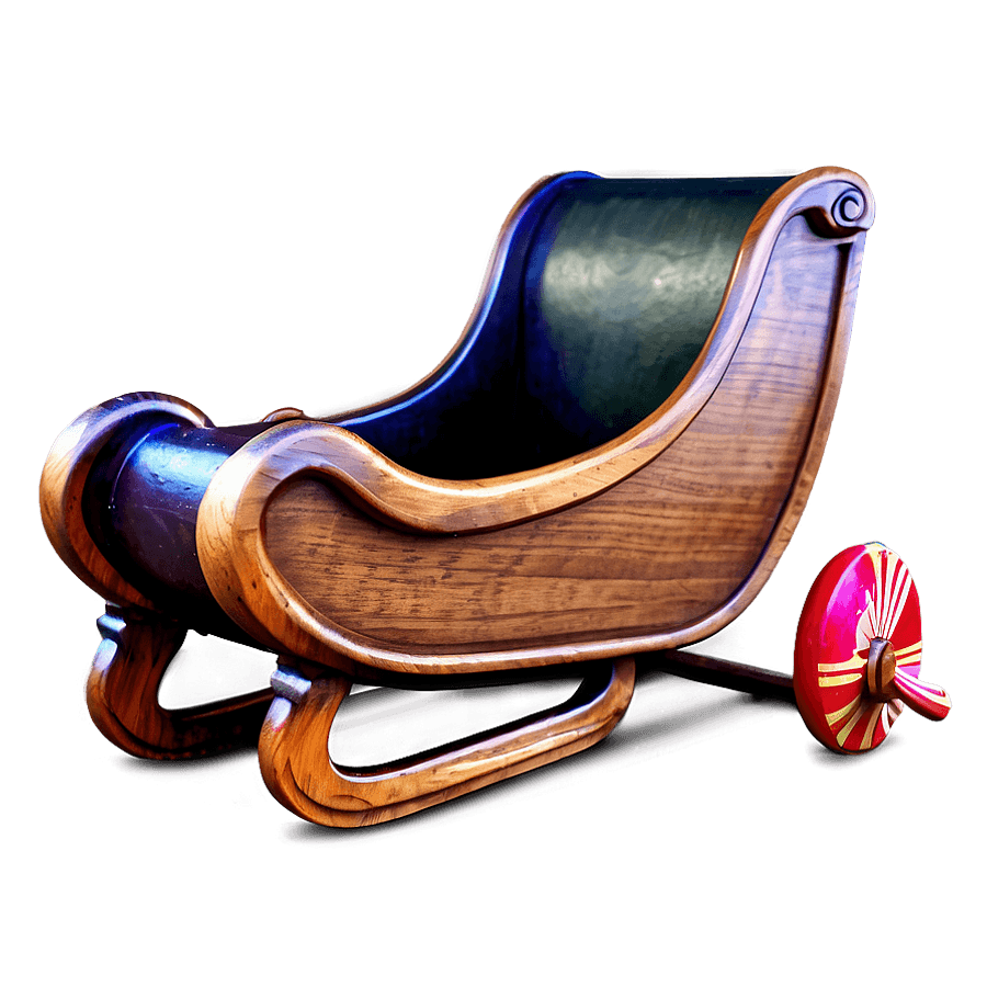Wooden Sleigh PNG 05262024