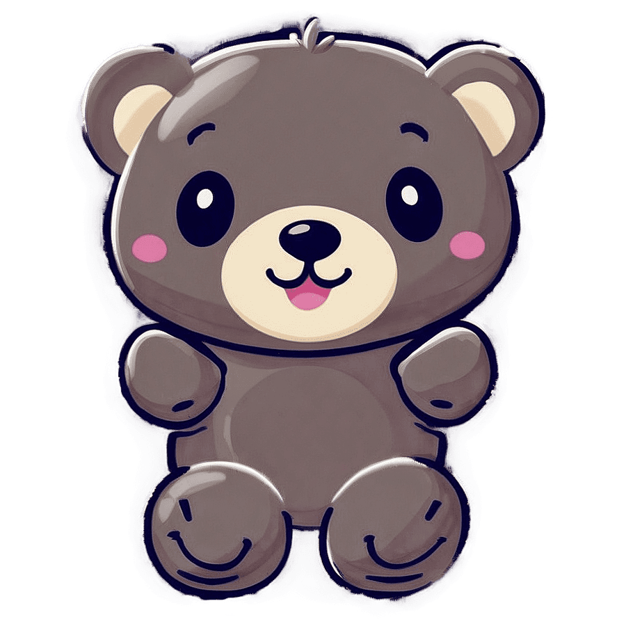 Smiling Kawaii Bear Image PNG cyx