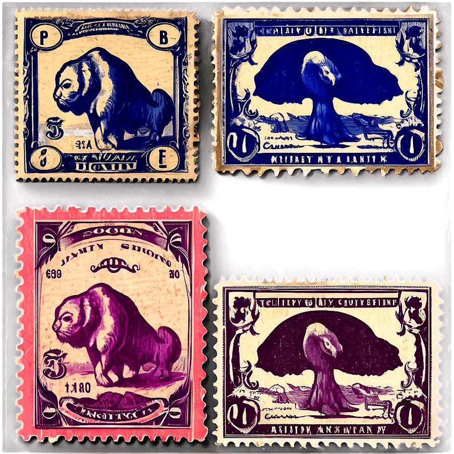 Old-Fashioned Stamp Illustration PNG 31