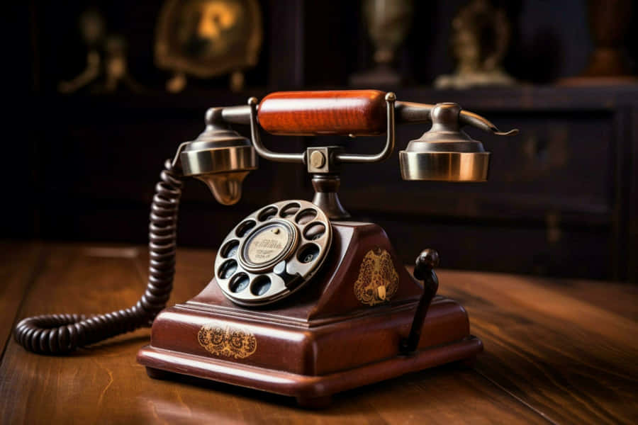Telefone Rotativo Vintage na Mesa