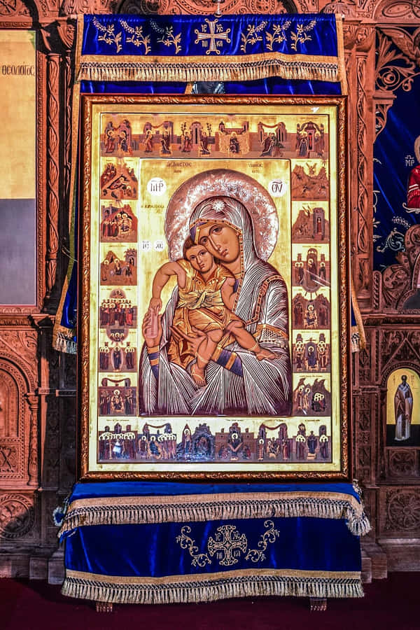 Ícone Ortodoxo de Maria e Criança