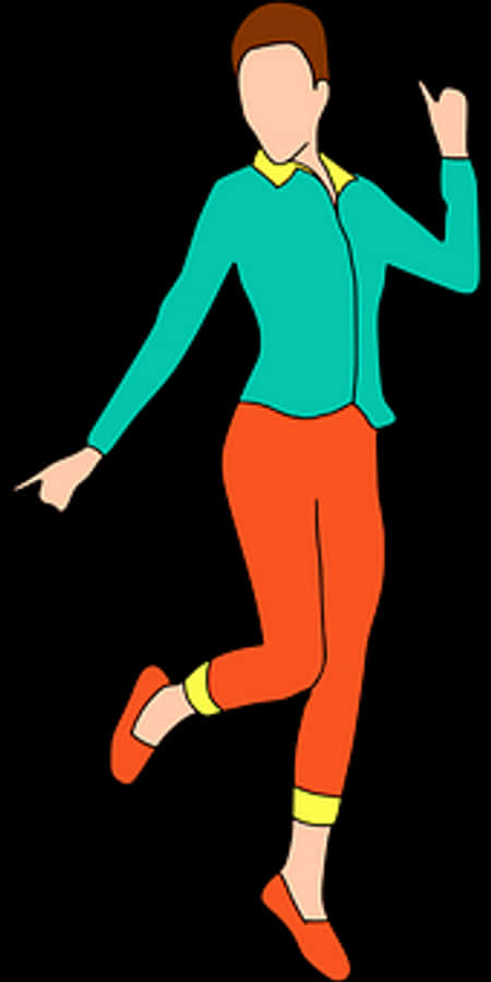 Dancing Woman Cartoon Illustration