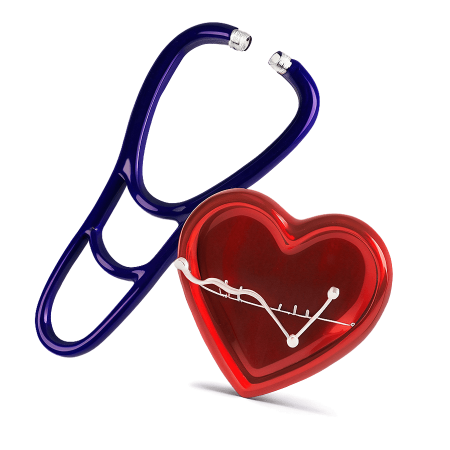 Vibrant Stethoscope Heart PNG 61