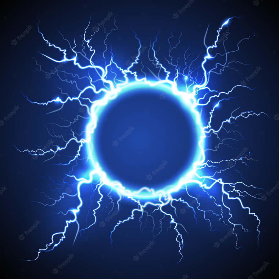 Atemberaubendeblaue Blitze über dem Himmel