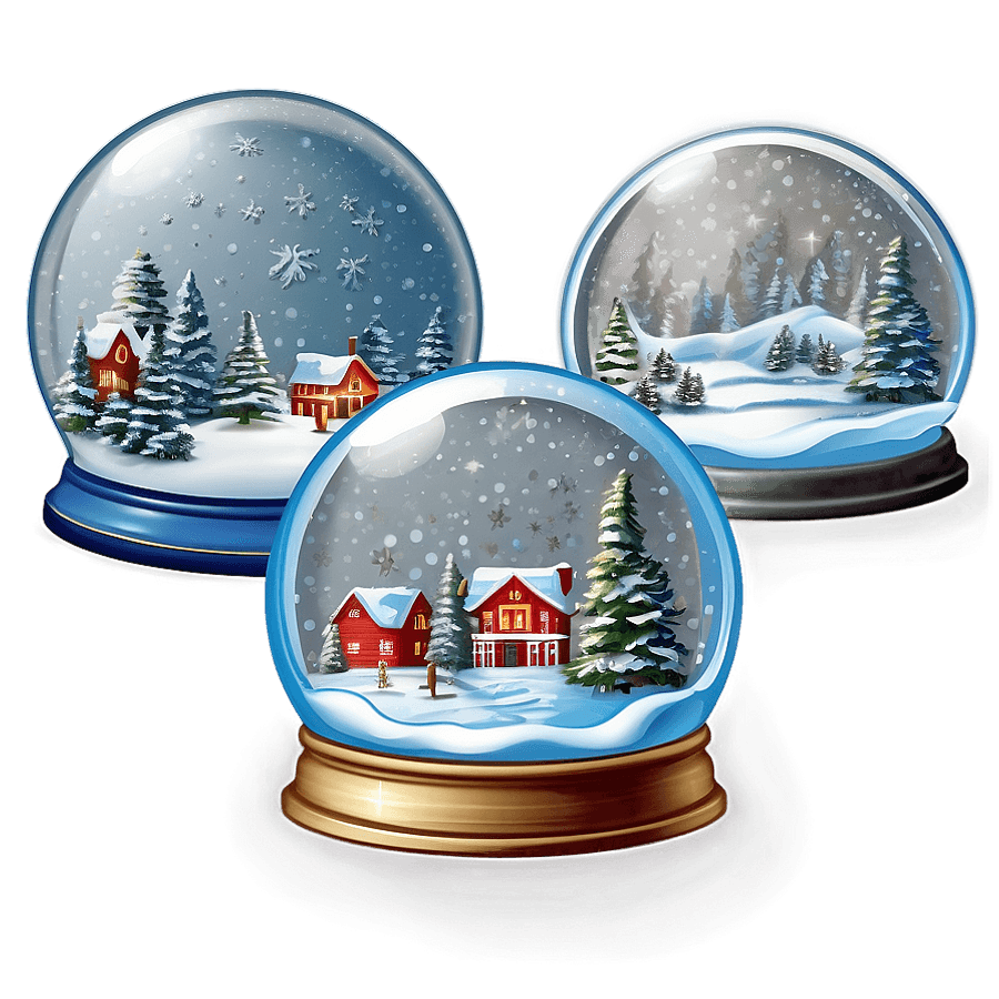 Antique Snow Globe Collection PNG 05262024