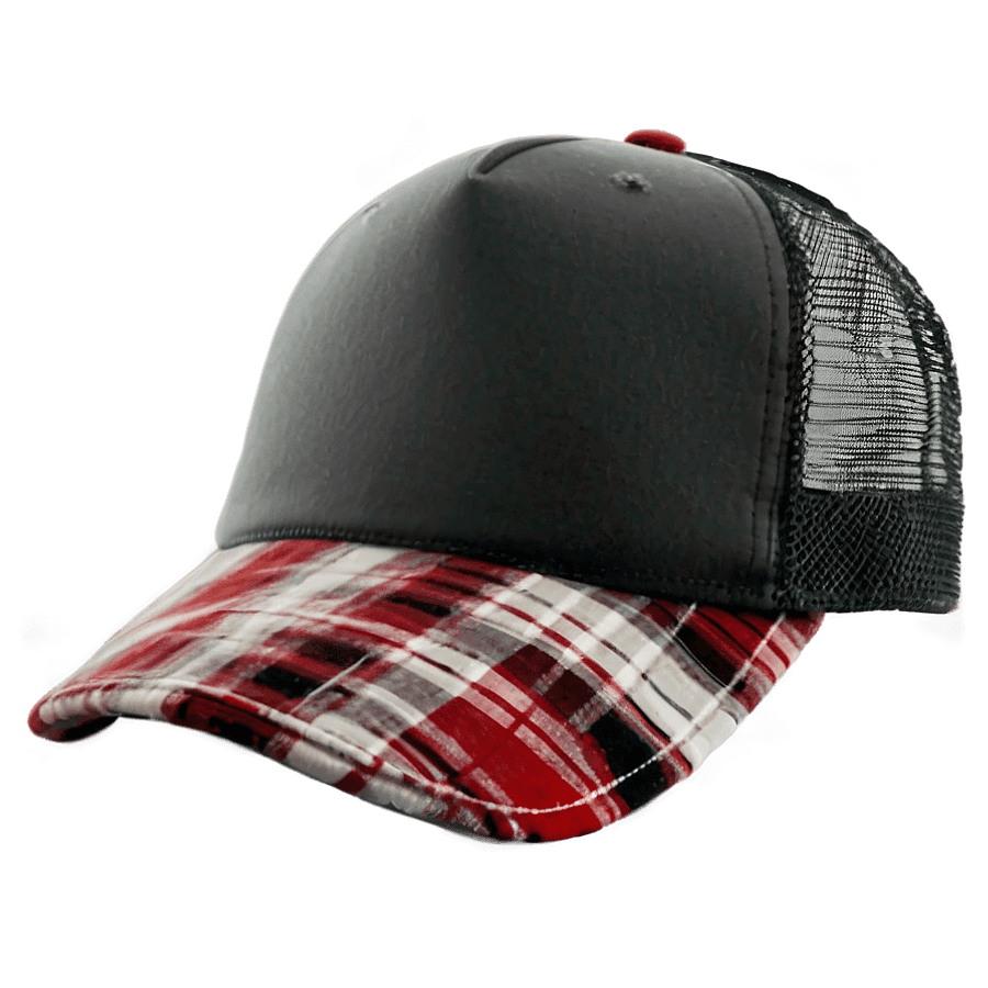 Plaid Trucker Hat PNG 05252024
