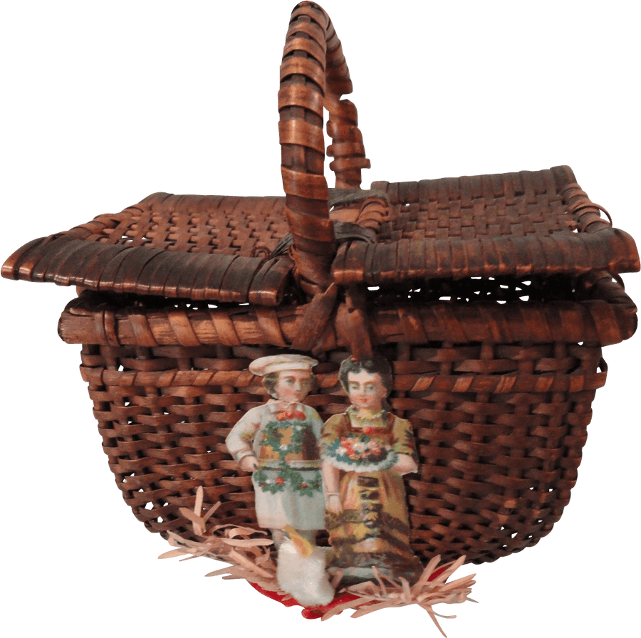 Woven Basketwith Figurinesand Handle