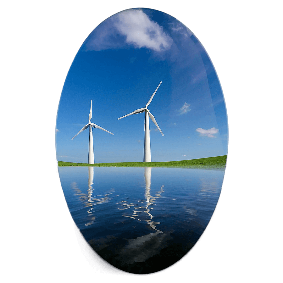 Wind Turbine Reflection PNG qlw67