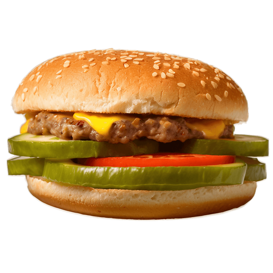 Cheese Burger with Jalapenos PNG uqq