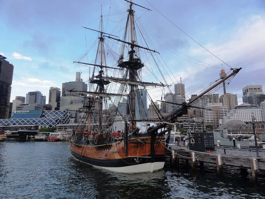 Navio Histórico Alto no Darling Harbor Sydney