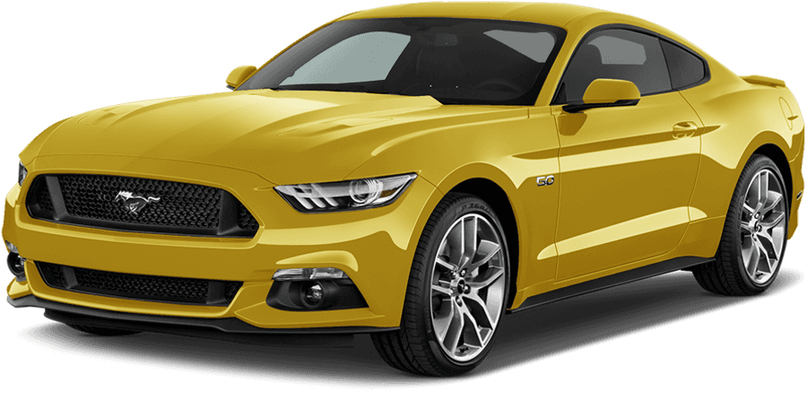 Yellow Ford Mustang G T Side View