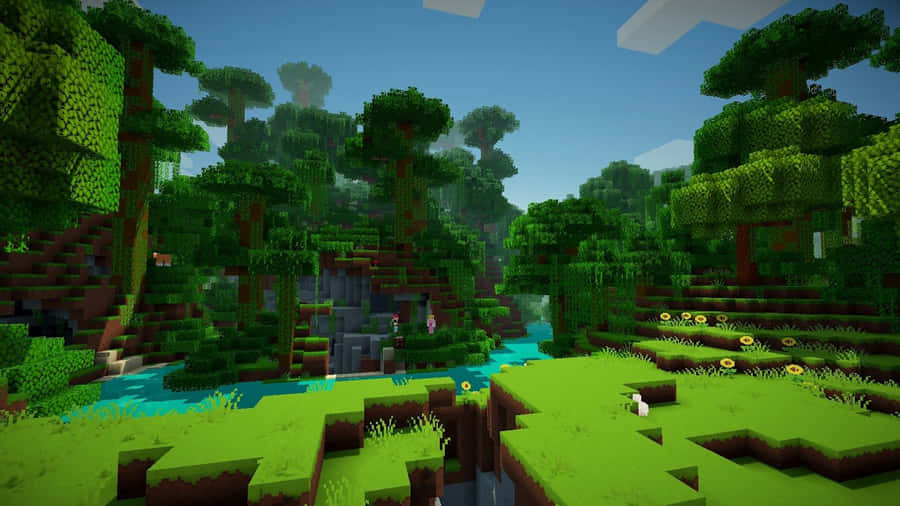 Minecraftkort 1600 x 900 baggrundsbillede.