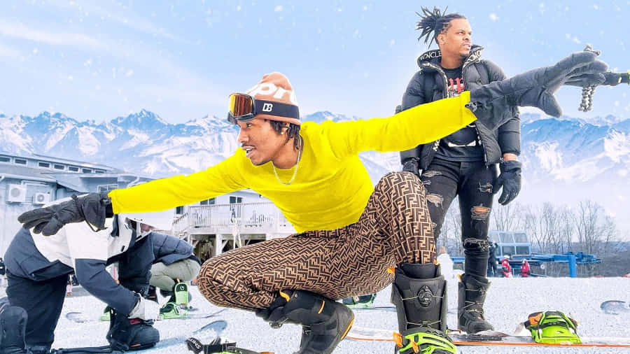Snowboarding Vorbereitung Berg Hintergrund