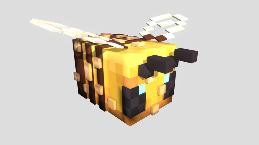 Pixelated Minecraft bee wallpaper