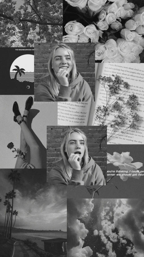 ÄsthetischeBillie Eilish Schwarz-Weiß Bearbeitung