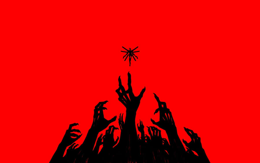 Ultrakill Silhouette Rossa Mani che Raggiungono