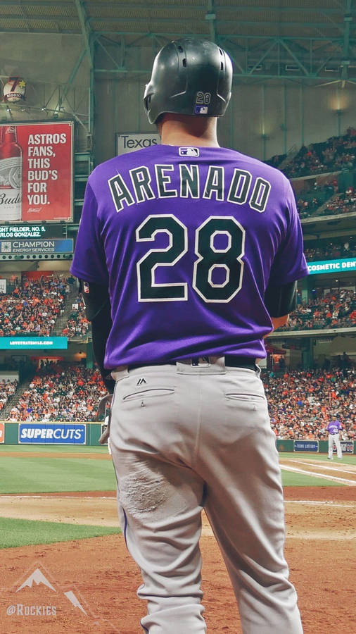 Download Nolan Arenado In Purple Jersey Wallpaper | Wallpapers.com