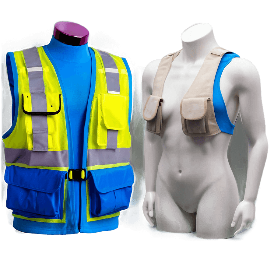 Safety Vest with Shoulder Pads PNG 06282024