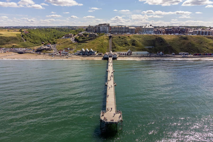 Saltburn Pier Luftaufnahme