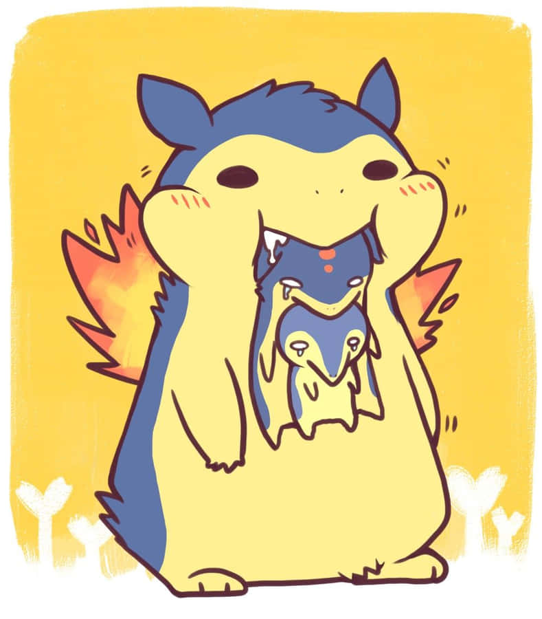 Typhlosion Quilava Cyndaquil Eating