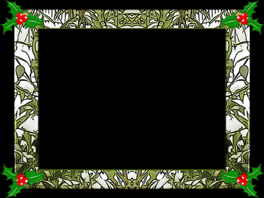 Christmas Holly Frame Template
