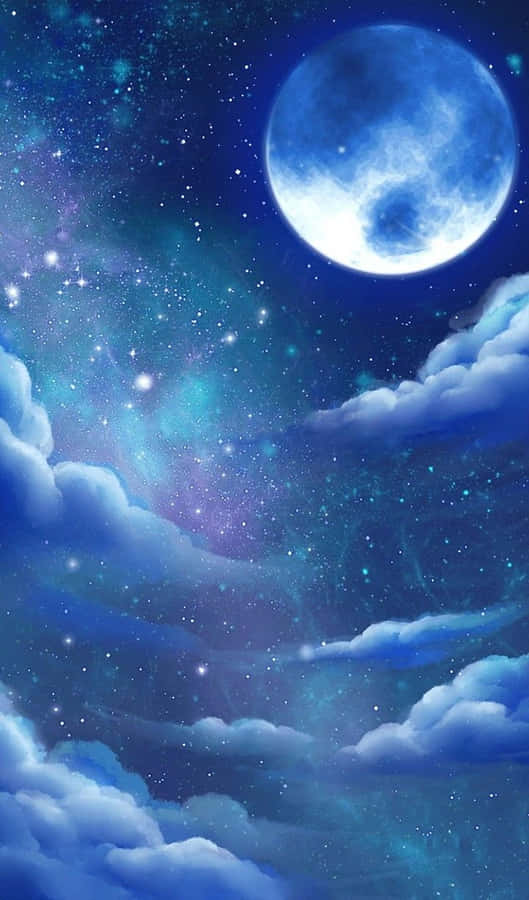 Verzaubernder blauer Mond Nachthimmel