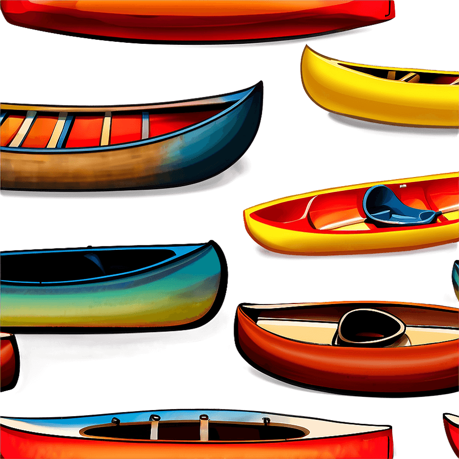 Hand Drawn Canoe Clipart PNG 05252024