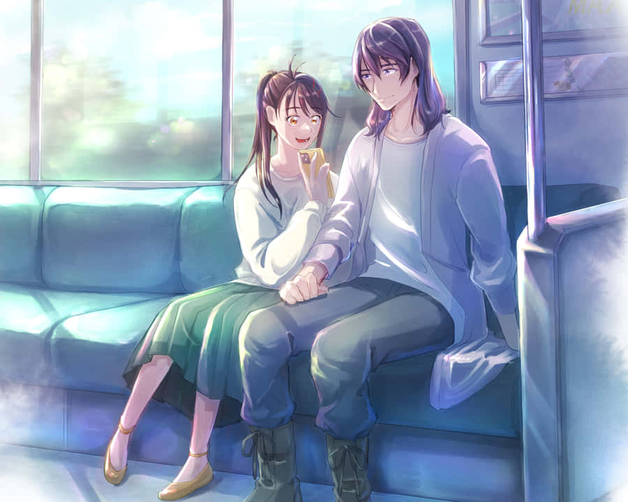Fanart da Cena do Trem Suzume e Souta