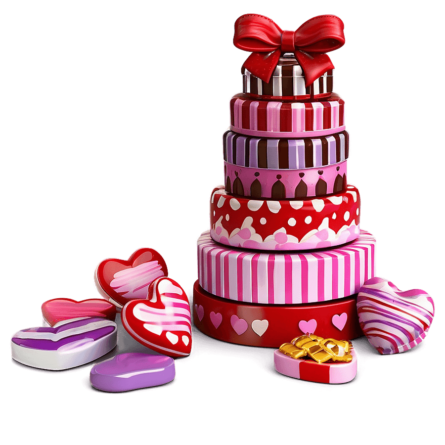 Valentines Candy Tower PNG 06292024