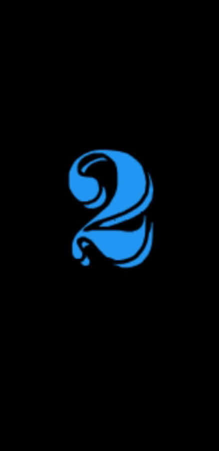 Numéro 2 Bold Script Rétro Bleu