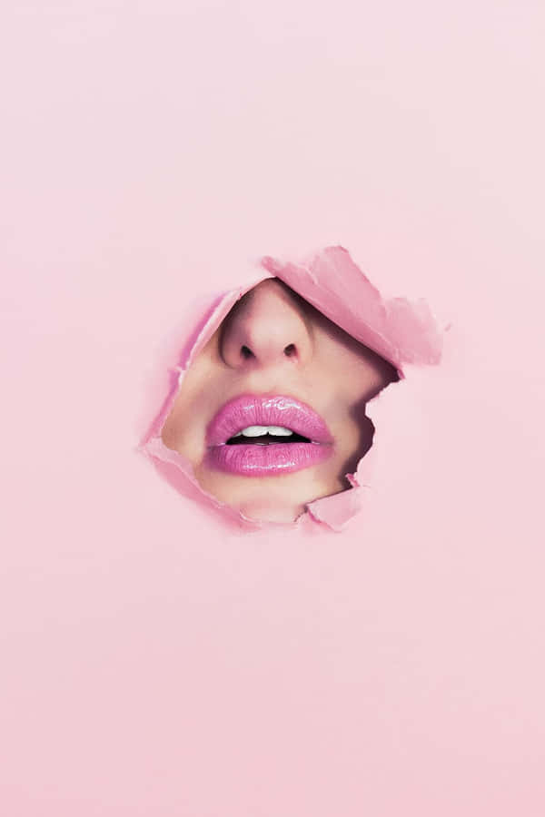Papelde parede de batom rosa 910 x 1365