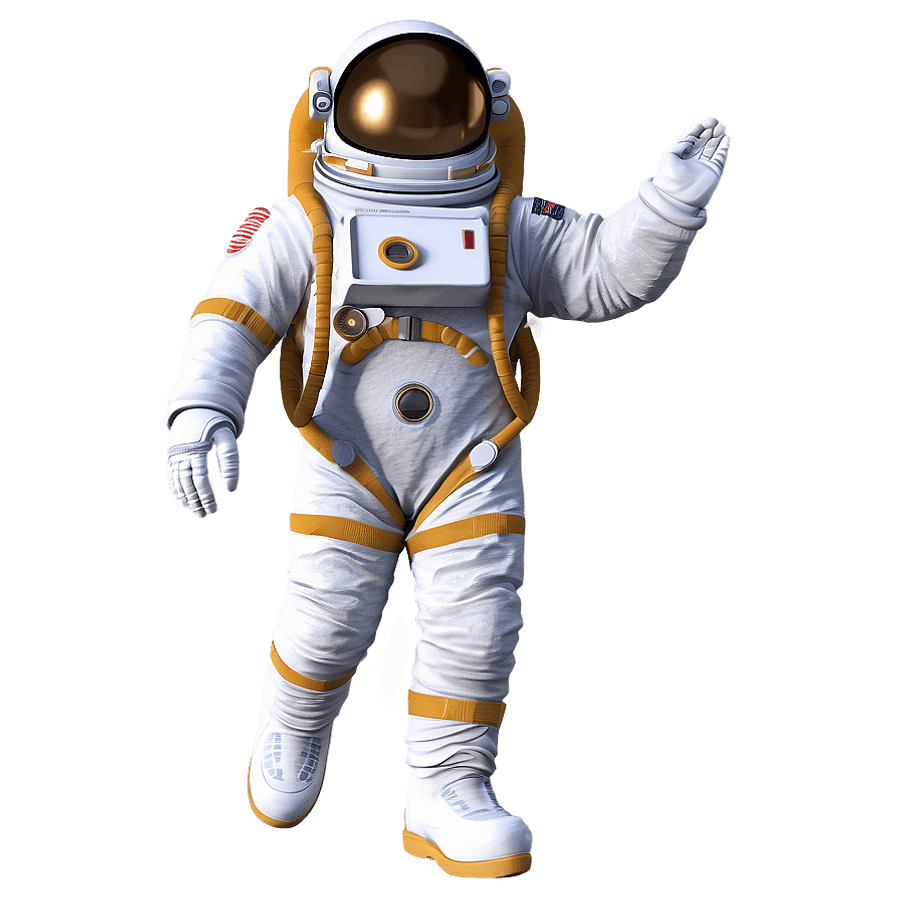Cartoon Astronaut and Stars PNG 06112024