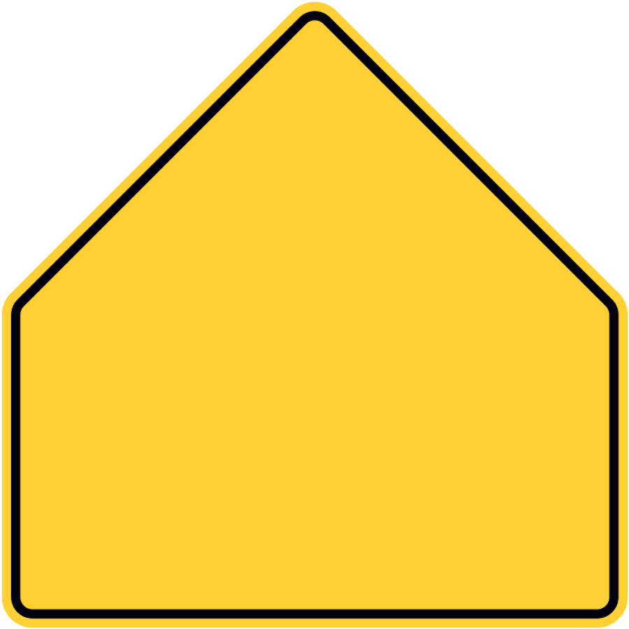 Pentagon Warning Sign - Yellow Road Pentagon Sign, HD Png Download