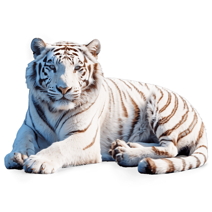 White Tiger Laying in Sunlight PNG sku29