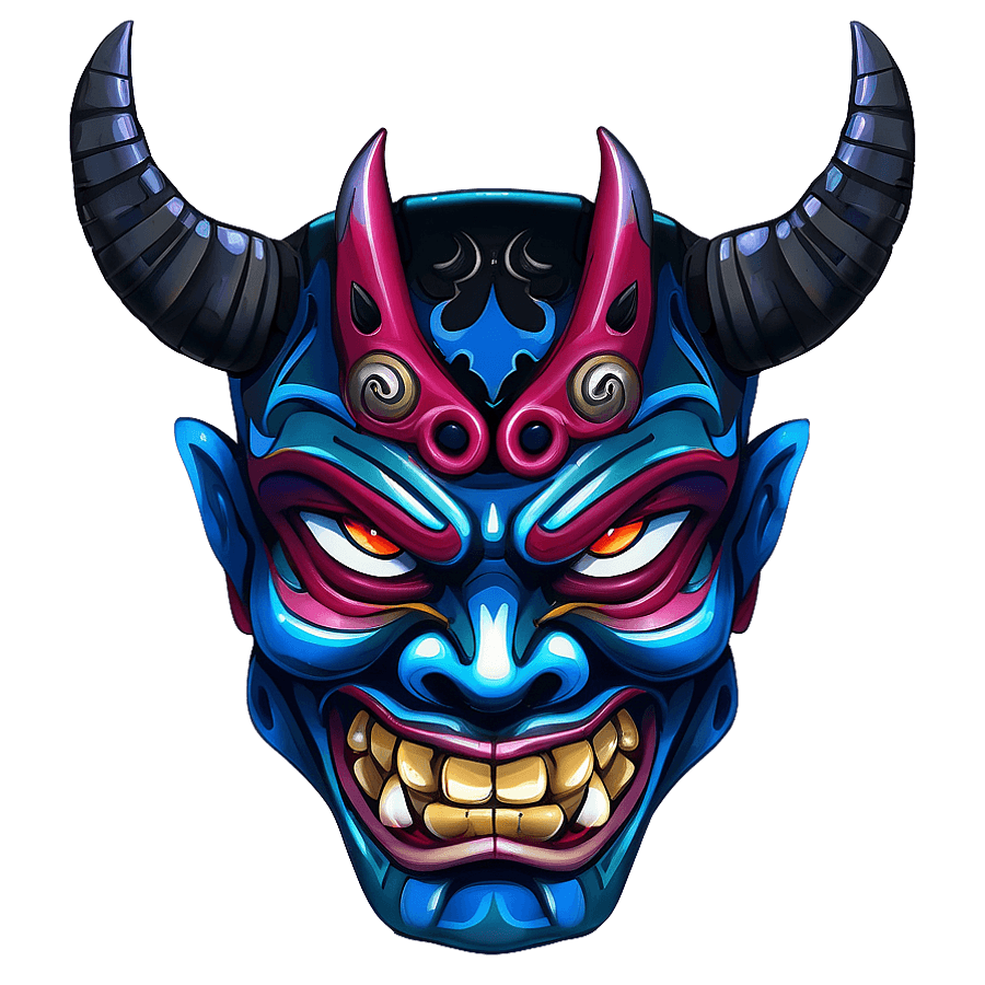 Tattoo Inspired Oni Mask PNG 05232024