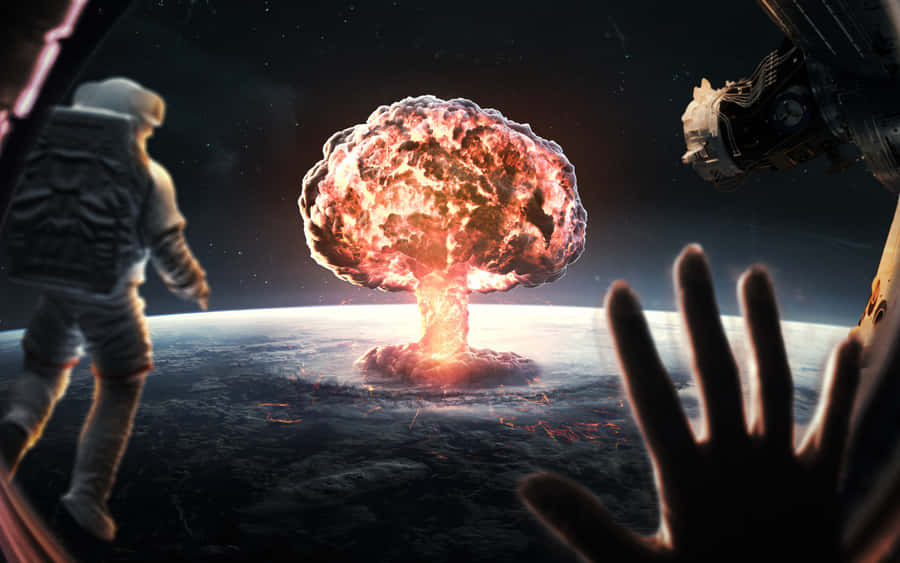 Astronaut Ser på Nuklear Eksplosion Fra Rummet