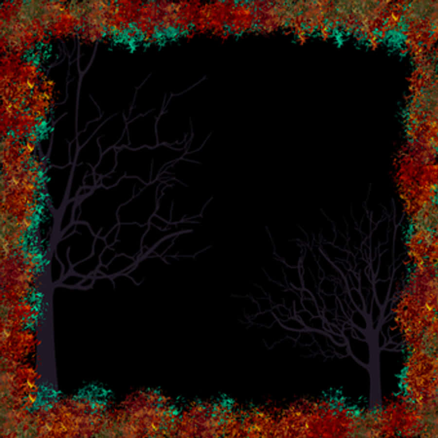 Autumnal Trees Frame Digital Art